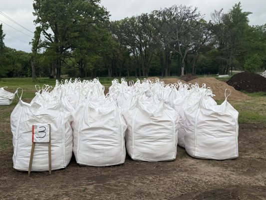 JKB Materials yard view with bulk landscape and construction materials